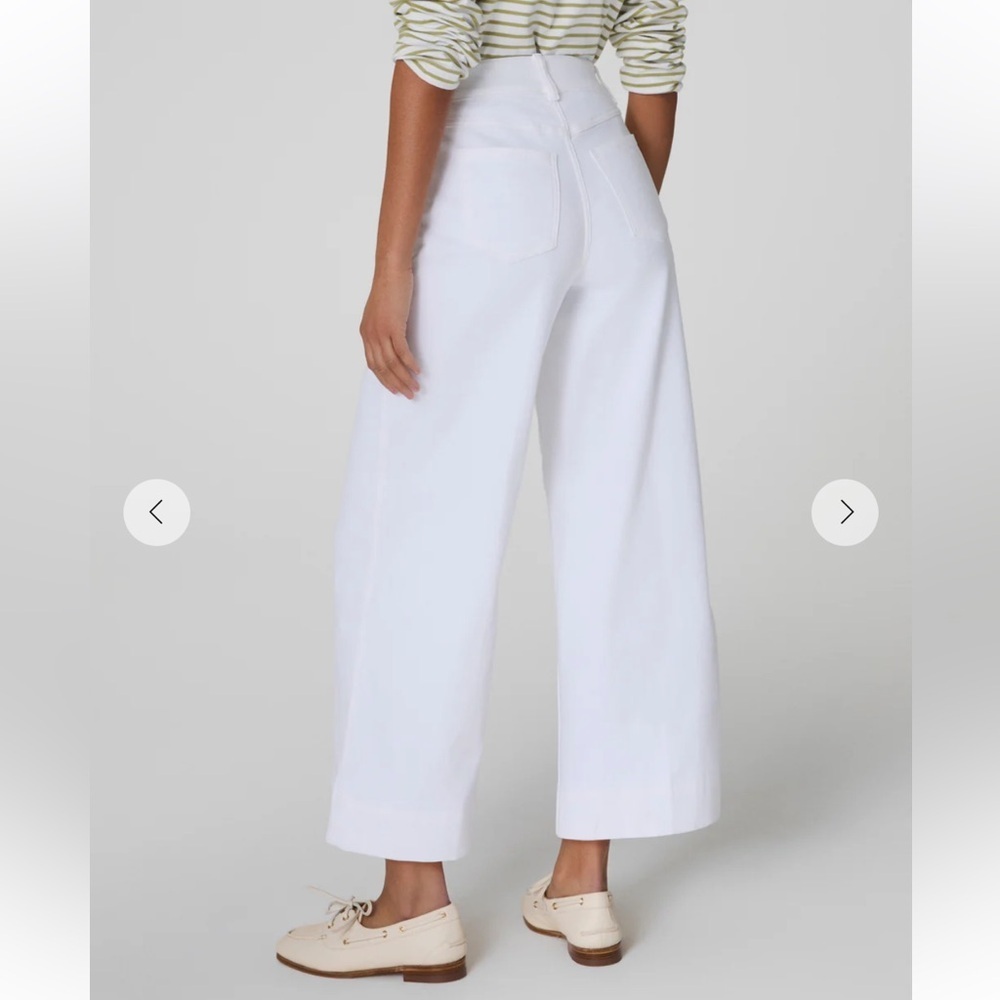 NWT SPANX Cropped Wide-Leg Jeans in White - Picture 3 of 15
